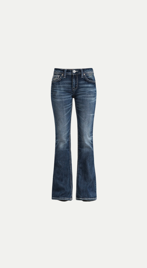 BOOTCUT DENIM JEANS DARK WASH